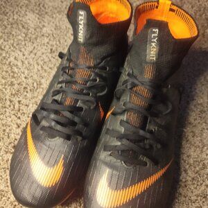 Nike Superfly 7 Pro FG Soccer Cleats Flyknit Black Orange Size 7 AH7368-081